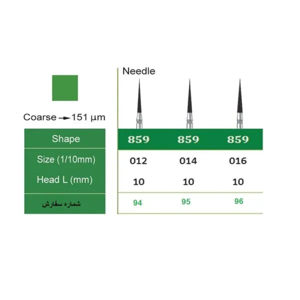 فرز الماسی توربین مدل سوزنی KIA DENT سایز 859